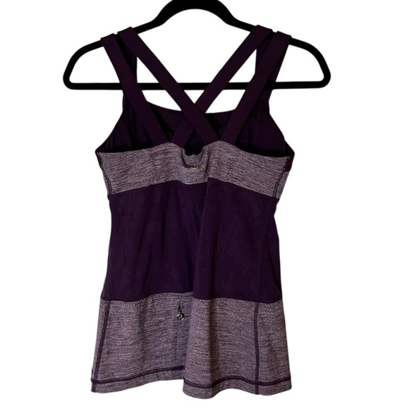 Lululemon Chaturanga Tank-Heathered Concord Grape Athletic Tank with Mesh- Size8 - Picture 11 of 15